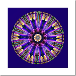 Psychedelic Kaleidoscopic Wheel Spokes Posters and Art